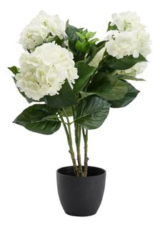 Fleur Artificielle H. 60 Cm Hortensia Blanc