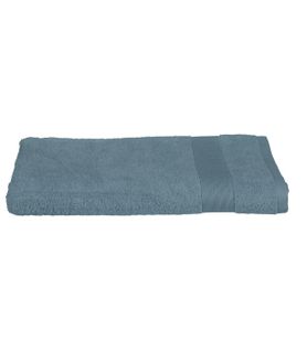 Drap De Bain En Coton Bleu Orage Tissu Éponge 100 X 150 Cm