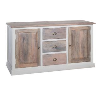 Buffet En Bois Aleria - L. 150 X H. 80 Cm - Blanc