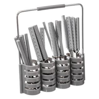 Ménagère 24pcs range couvert GEO Taupe