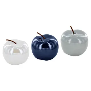 Pomme céramique H. 9,2 cm Celine bleu foncé, perle ou gris vue 3/4