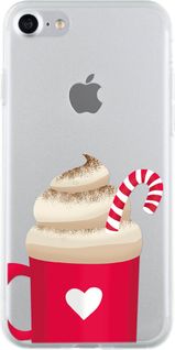 Coque semi-rigide transparente chocolat chaud pour iPhone 7/8