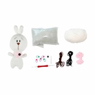 Kit Complet Amigurumi "valentin Le Lapin" 17cm Blanc
