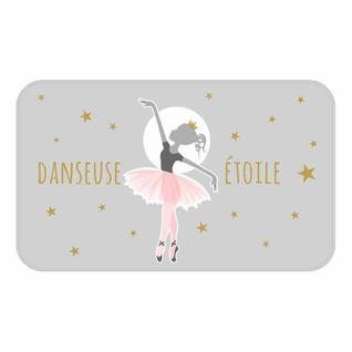 Tapis Enfant Déco "danseuse Étoile" 45x75cm Gris