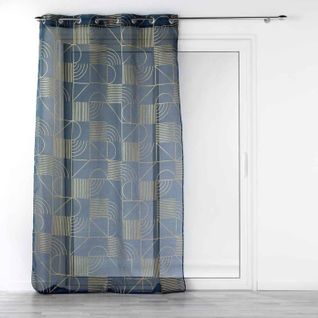 Rideau Voilage à Oeillets "lineor" 140x240cm Marine