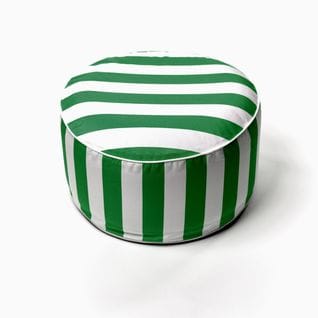 Pouf Gonflable Summer Stripes En Polyester - Vert - 50x25 Cm