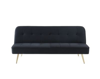Banquette Aroma En Velours Noir 3 Places Convertible