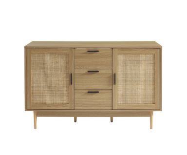 Meuble Sous Lavabo Amana Effet Chêne Et Cannage Rotin 130cm