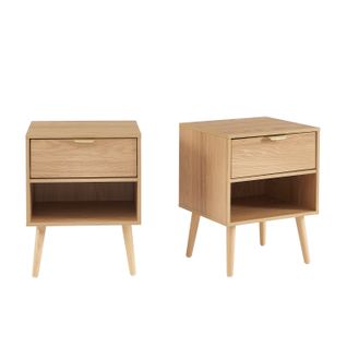 Lot De 2 Tables De Chevet Jeanne Effet Chêne