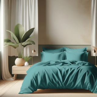 Drap Plat Coton Vert Émeraude - 180 X 290 cm