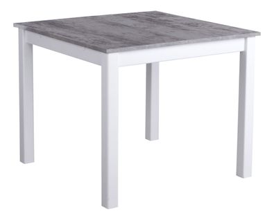 Table carré L.90/130 RUBEN Blanc/Béton