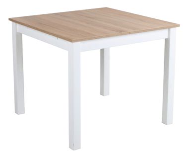 Table carré L.90/130 RUBEN Blanc/Chêne sonoma