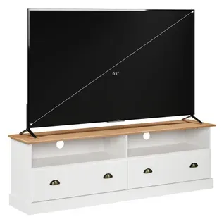 Meuble TV STANFORD Blanc / miel