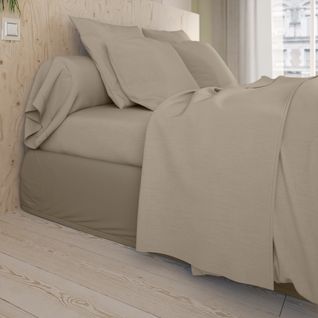 Drap Plat Studio Coton Sable 270 X 310 Cm Beige