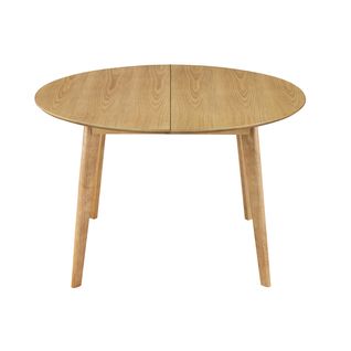 Table à Manger Ronde Extensible Finition Chêne L120-150 Cm Leena