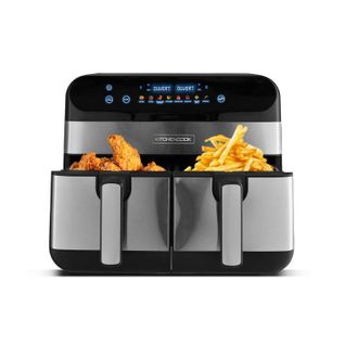 Friteuse Sans Huile Avec Deux Cuves - 9 Litres - 2400w - 8 Programmes - Minuterie - Inox
