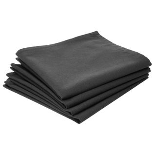 4 Serviettes De Table - Coton - Gris