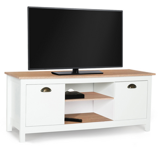Meuble TV 113 Cm Campagne Isis Bois Et Blanc