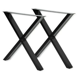 Lot De 2 Pieds De Table Forme X 72x73 Cm Design Industriel