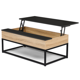Table Basse Plateau Relevable Noir Rectangulaire Boston Design Industriel