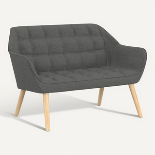 Canapé Droit Scandinave 2 Places Castille En Tissu Matelassé Gris Anthracite