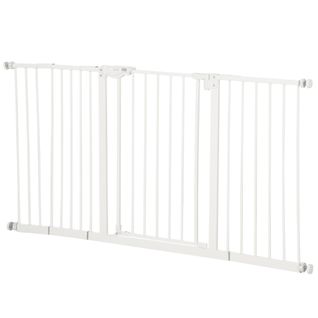 Barrière De Sécurité Pliable Pour Chien - 3 Panneaux, Porte - Blanc