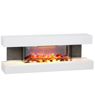 Cheminée Électrique Design Contemporain 2000w Télécommande Blanc