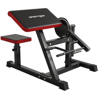 Banc à Biceps Preacher Curl Réglable Max. 120 Kg Acier Noir Rouge