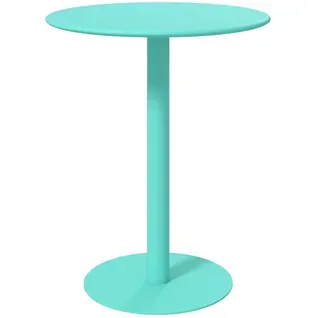 Table Ronde 2 Personnes Table à Manger Ronde Dia. 60 Cm Acier Bleu Turquoise