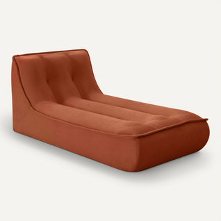 Méridienne Pour Canapé Compressé En Velours 165 X 80 X 70 Cm Terracotta Lizy