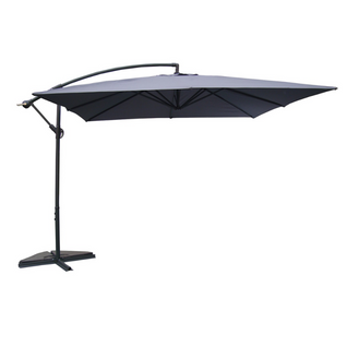 Solenzara - Parasol Carré 3x3 Déporté Gris En Aluminium