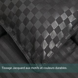 Couette Soft Luxe Noire 140 x 200 cm - Couette légère - Garnissage microfibre - Réversible
