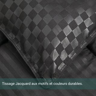 Couette Soft Luxe Noire 220 x 240 cm - Couette légère - Garnissage microfibre - Réversible