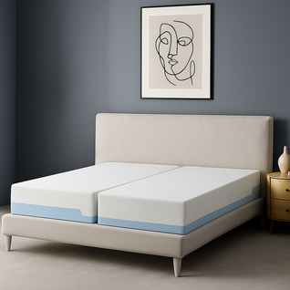 Matelas  2x100x200 Cm Mémoire De Forme Et Housse Rafraichissante - Matelas Déhoussable Universel Ice