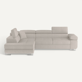 Canapé D'angle Gauche Convertible Marius Tissu Beige