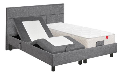 Sommier relaxation 2x80x200 cm EPEDA ZEN tissu gris anthracite
