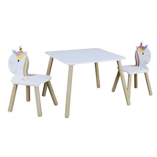 Ensemble Table Et 2 Chaises Enfant Motif Licorne - Unicorn