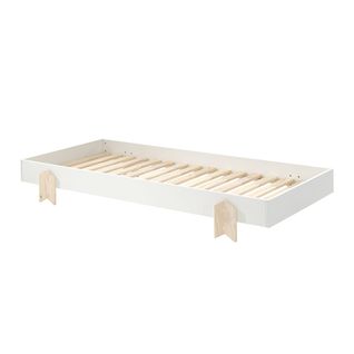 Lit Empilable 90x200cm Blanc Pieds Flèche - Stapel