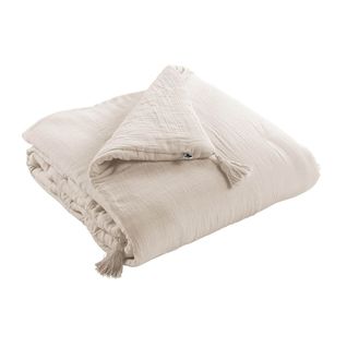 Chemin De Lit 90x200cm Capitonné Gaze De Coton Pampa - Ourea