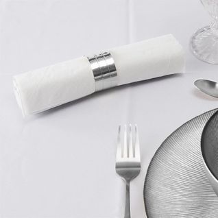 Set De 24 Ronds De Serviette En Métal Argenté