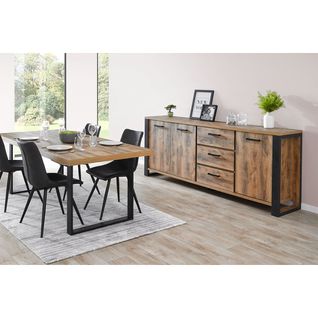Ensemble Table 230cm + Buffet 3 Portes 3 Tiroirs - Kora