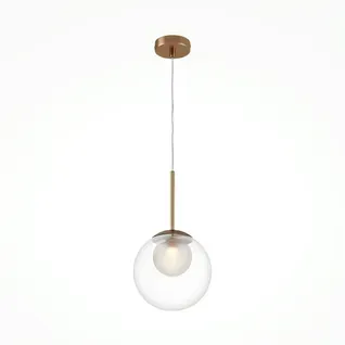 Suspension Globe En Verre et Tige Or, 20 Cm Deltona