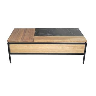 Table Basse Relevable Style Design En Bois De Chêne Finition Miel Essen