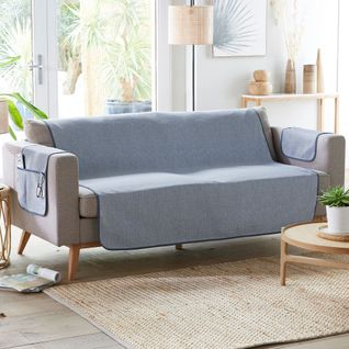 Protège Canapé 190x200 Bleu En Polyester