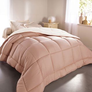 Couette Tempérée 200x200 Beige Rosé En Polyester