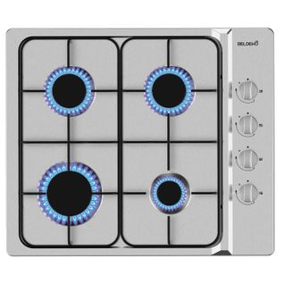 Plaque De Cuisson Gaz 4 Feux Inox - 7500w - Gaz De Ville Et Bouteille - Encastrable