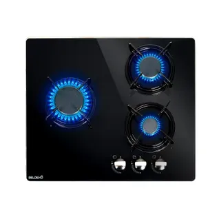 Tg3v-149 - Plaque De Cuisson Gaz Verre Noir 3 Foyers -  Gaz Ville Et Bouteille