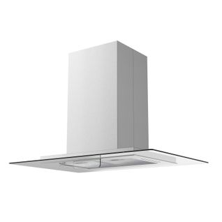 Beldeko - Hotte Îlot Aspirante 90 Cm Inox - Minuteur - Débit 556 M3/h - 3 Vitesses - Ludia 90 Xs