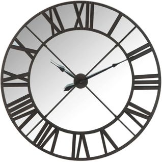 Horloge Miroir Noir Métal 123x8,5x123cm