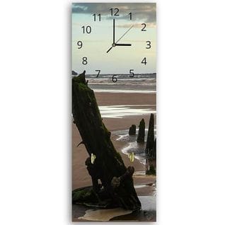 Horloge Paysage Marin Sombre Et Mystique – Décor Mural 30 X 90 Cm Marron